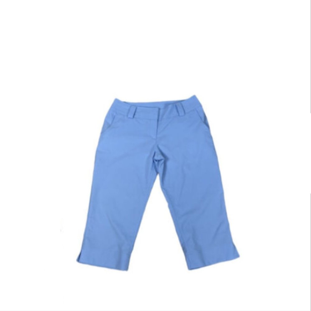 Adidas Sz 10 Women's Blue Vented Golf ClimaCool Wide Leg Capri Pants